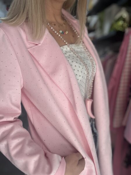 Spolverino rosa con microstrass