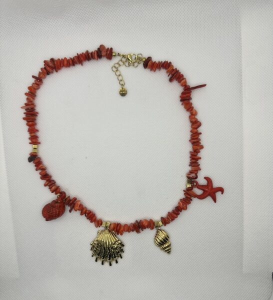 Collana Marina con pietre corallo - immagine 2