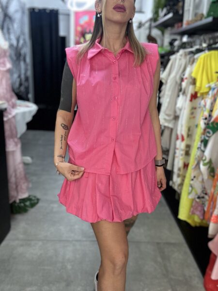 Completo microstrass fucsia - immagine 4