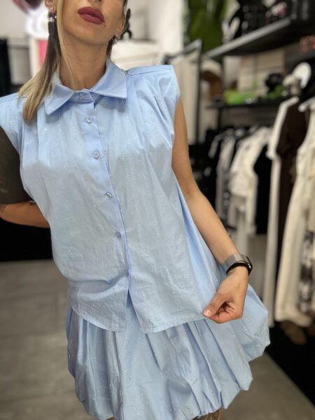 Completo microstrass azzurro - immagine 4