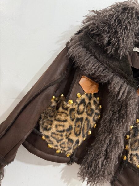 Eco montone cioccolato cuore leopardato - immagine 6