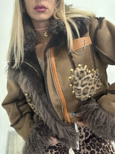 Eco montone cuore Leopardato - immagine 2