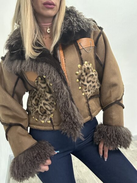 Eco montone cuore Leopardato - immagine 3