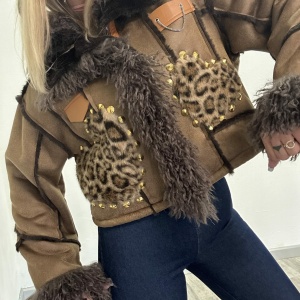 Eco montone cuore Leopardato