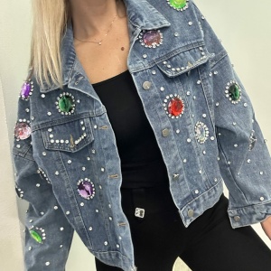 Giacca in jeans con pietre