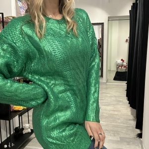 Maglione laminato verde