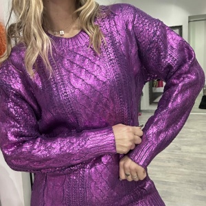 Maglione laminato viola