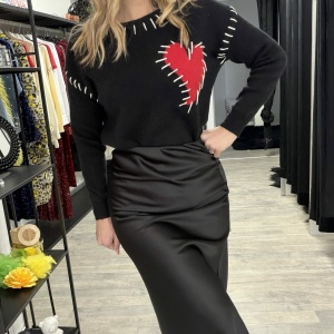 Maglione Cuore base nere