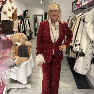 Completo paillettes Rosso