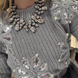 Collana strass base nera