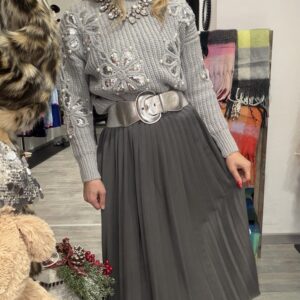 Gonna plissettata grigia