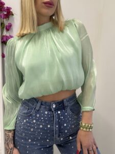 Camicetta Ballon Latte menta