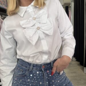 Camicia fiocco bianca